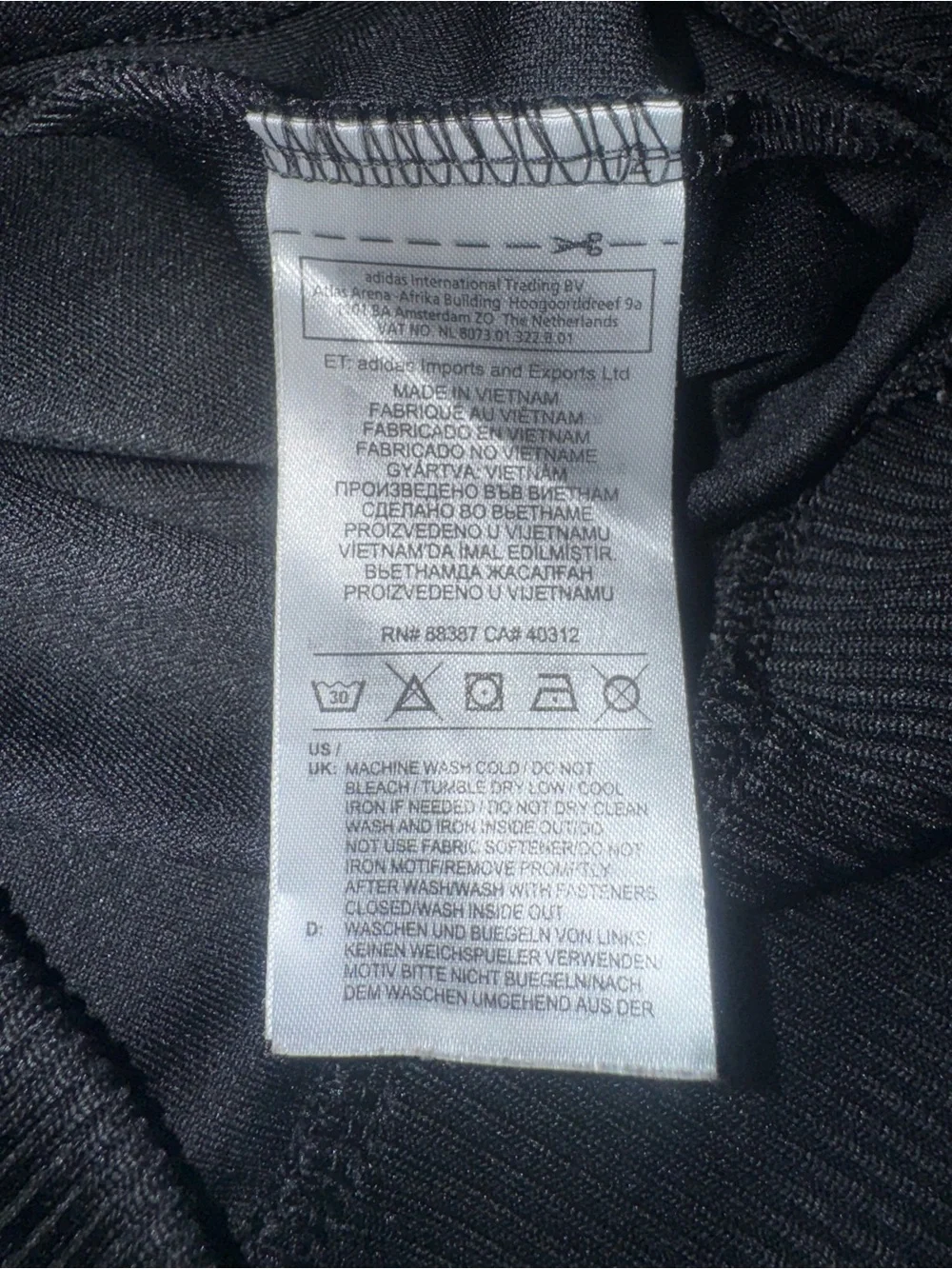 adidas Black Full-Zip Track Jacket with Red Shoulder Piping